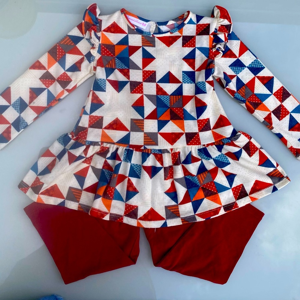 Bonnie Jean 2 Two Piece Leggings and Top Set Toddler Girl Size 3T Fall C…